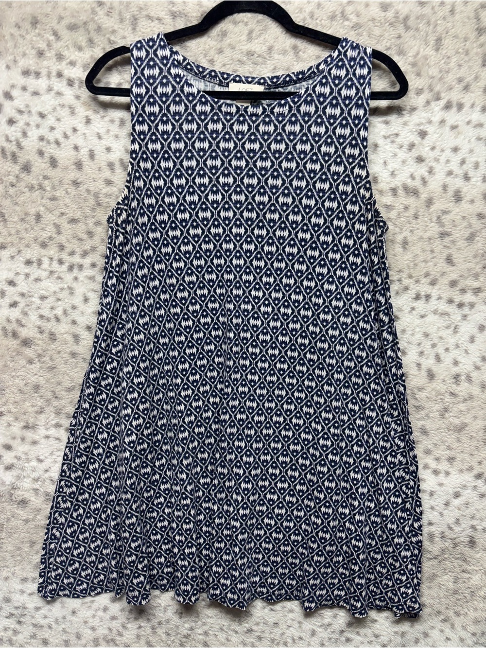 LOFT GEOMETRIC MIDI DRESS